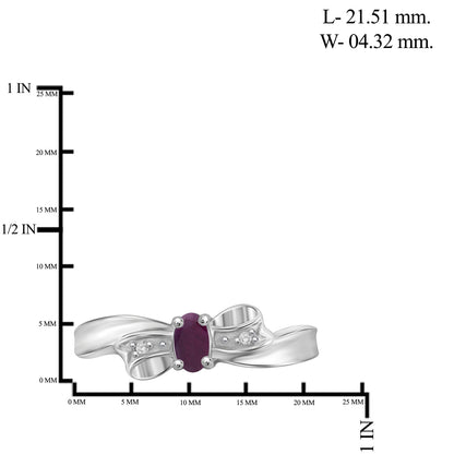 0.20 ct. T.G.W. Ruby Ring with Diamond Accent in Sterling Silver