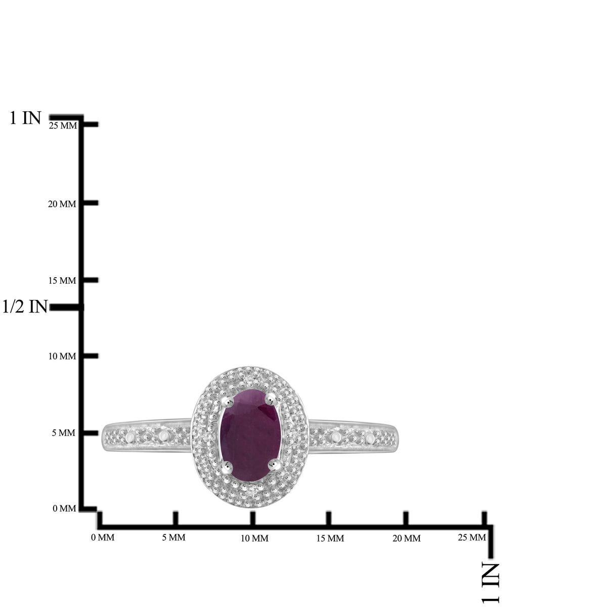 0.50 ct. T.G.W. Ruby Ring with Diamond Accent in Sterling Silver