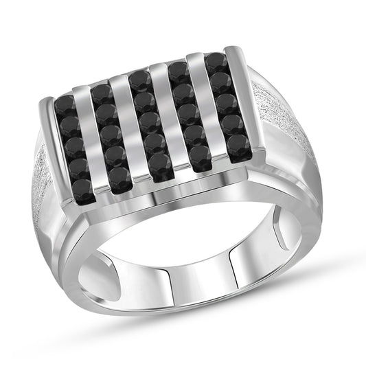 Men's 1 ct. T.W. Black Diamond Ring in Sterling Silver