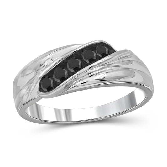Men's 1/3 ct. T.W. Black Diamond Ring in Sterling Silver or 14K Gold over Silver