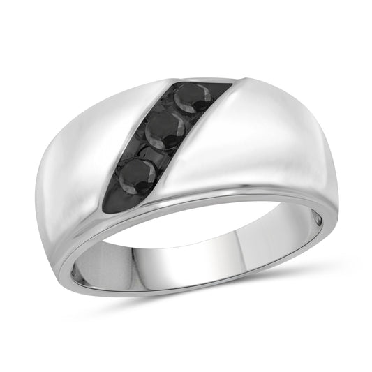 Men's 3/4 ct. T.W. Black Diamond Ring in Sterling Silver or 14K Gold over Silver
