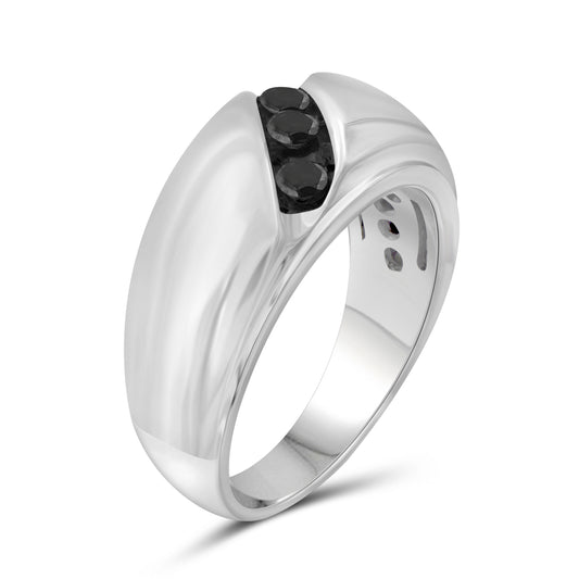 Men's 3/4 ct. T.W. Black Diamond Ring in Sterling Silver or 14K Gold over Silver