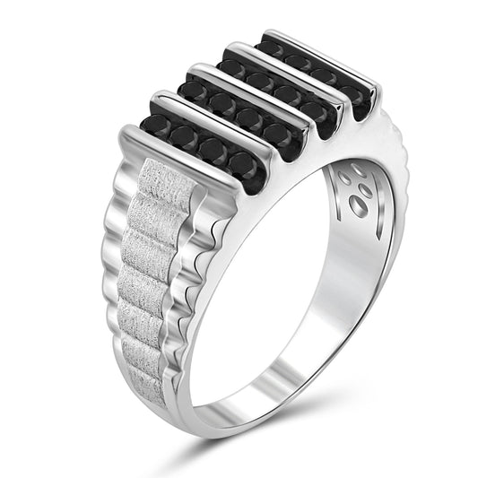 Men's 1 ct. T.W. Black Diamond Ring in Sterling Silver