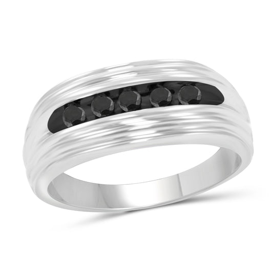 Men's 1/4 ct. T.W. Black Diamond Ring in Sterling Silver or 14K Gold over Silver