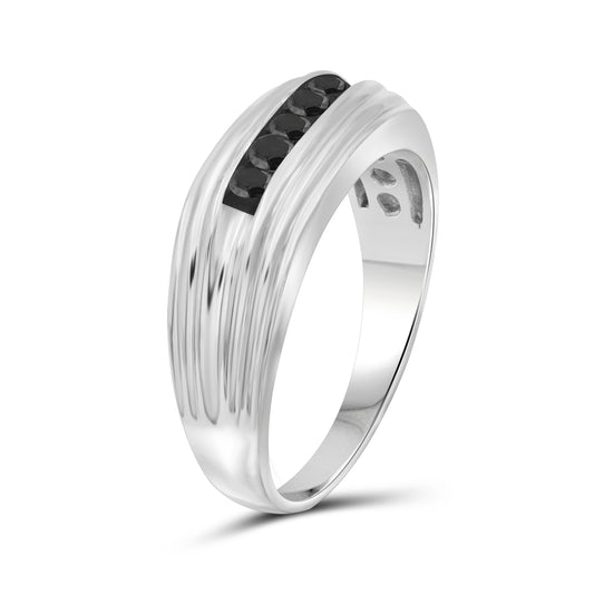 Men's 1/4 ct. T.W. Black Diamond Ring in Sterling Silver or 14K Gold over Silver