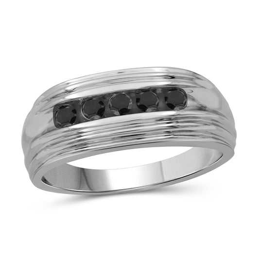 Men's 1/2 ct. T.W. Black Diamond Ring in Sterling Silver or 14K Gold over Silver