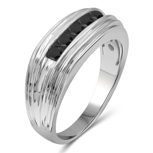 Men's 1/2 ct. T.W. Black Diamond Ring in Sterling Silver or 14K Gold over Silver
