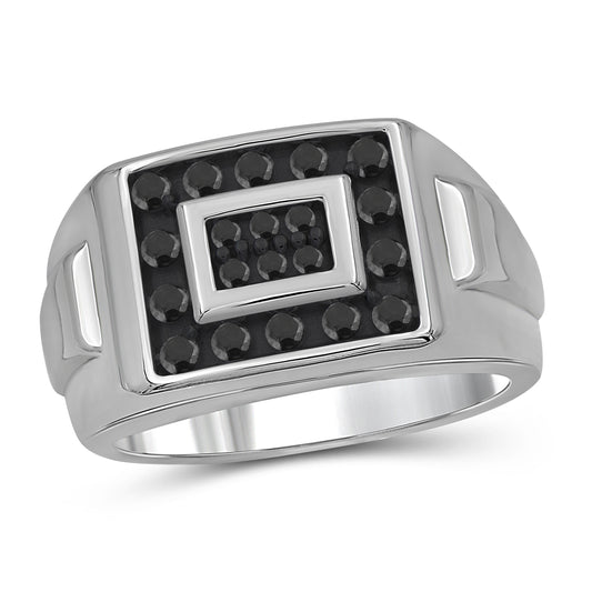 Men's 1/2 ct. T.W. Black Diamond Ring in Sterling Silver or 14K Gold over Silver