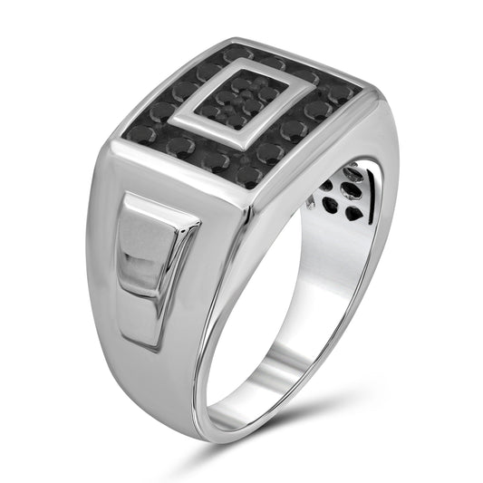 Men's 1/2 ct. T.W. Black Diamond Ring in Sterling Silver or 14K Gold over Silver