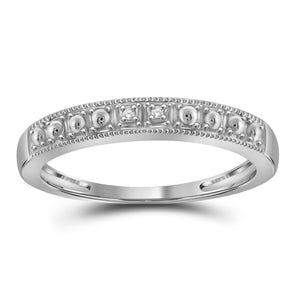 White Diamond Accent Sterling Silver Band