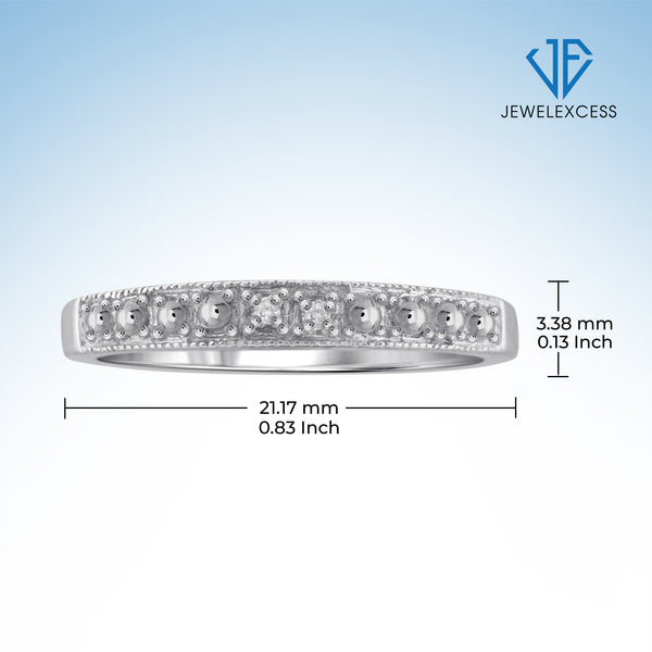 White Diamond Accent Sterling Silver Band