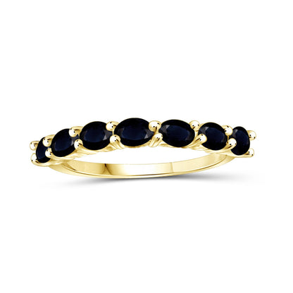 1.61 ct. T.G.W. Sapphire Ring in 14K Gold over Silver