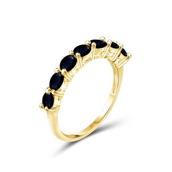 1.61 Carat T.G.W. Sapphire Gemstone 14K Gold-Plated Ring
