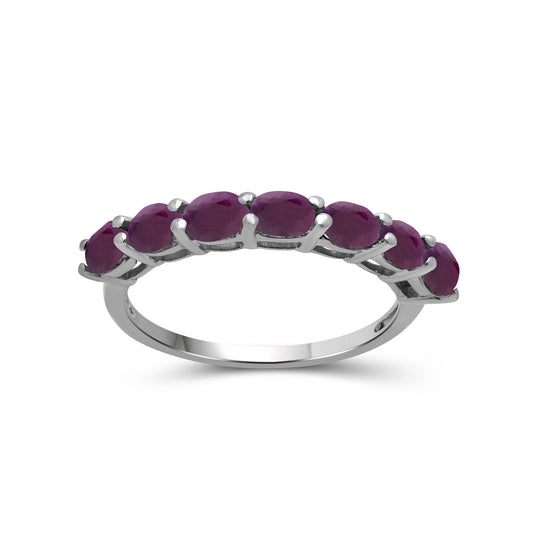 1.70 ct. T.G.W. Ruby 7-Stone Ring in Sterling Silver