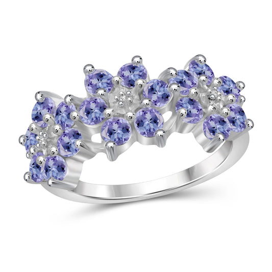 1.80 ct. T.G.W. Tanzanite Ring with Diamond Accent in Sterling Silver or 14K Gold over Silver
