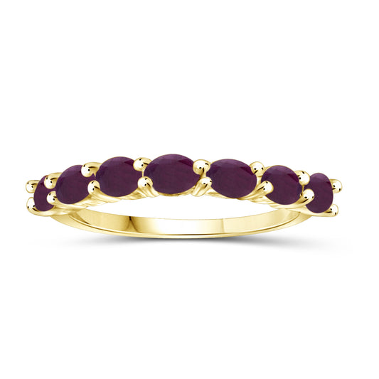 1.33 ct. T.G.W. Ruby Ring in 14K Gold over Silver