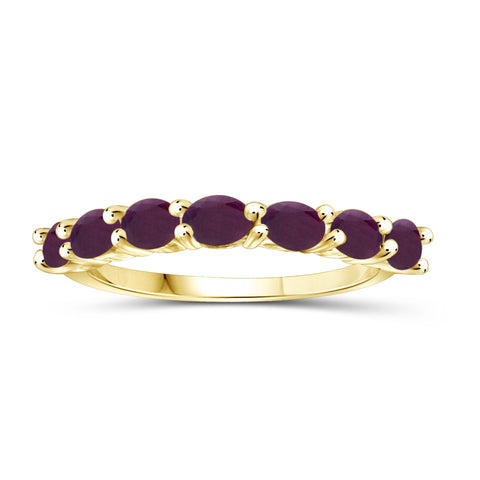 1.33 Ctw Ruby Gemstone 14K Gold-Plated Ring