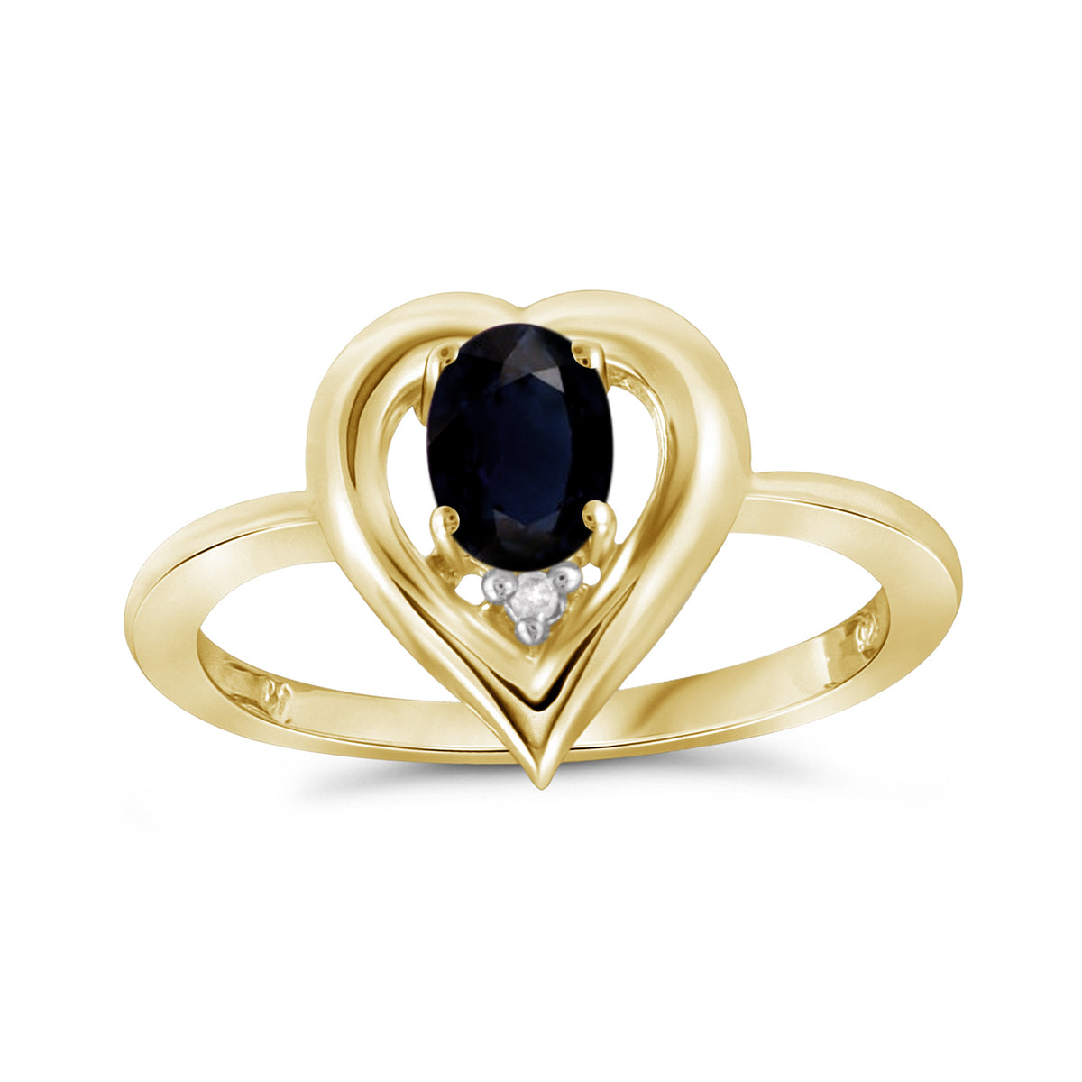 0.65 ct. T.G.W. Sapphire Ring with Diamond Accent in 14K Gold over Silver