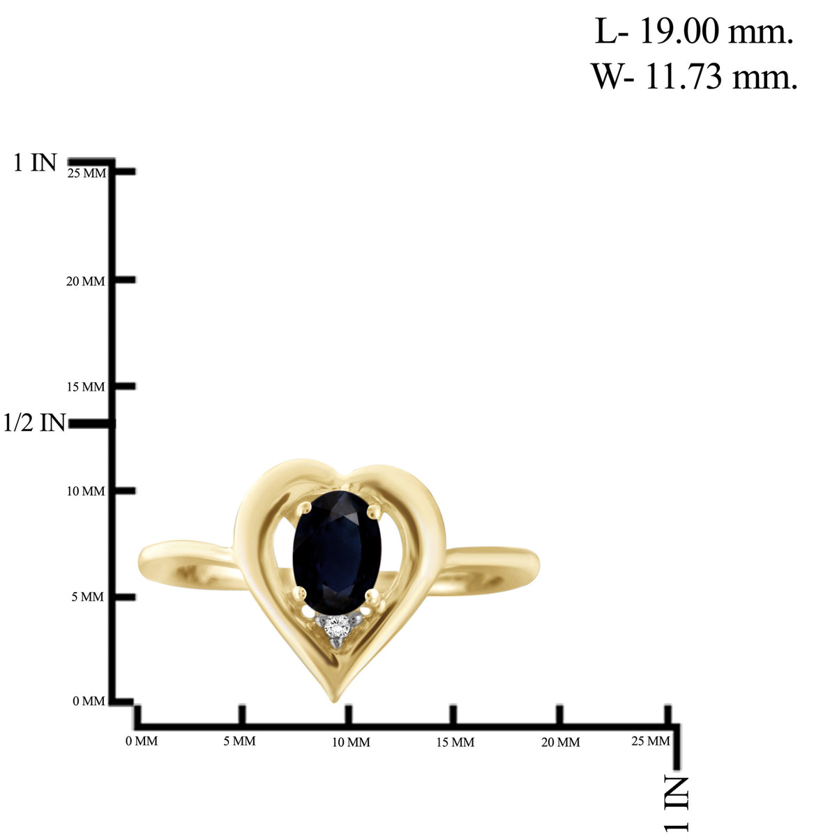 0.65 ct. T.G.W. Sapphire Ring with Diamond Accent in 14K Gold over Silver