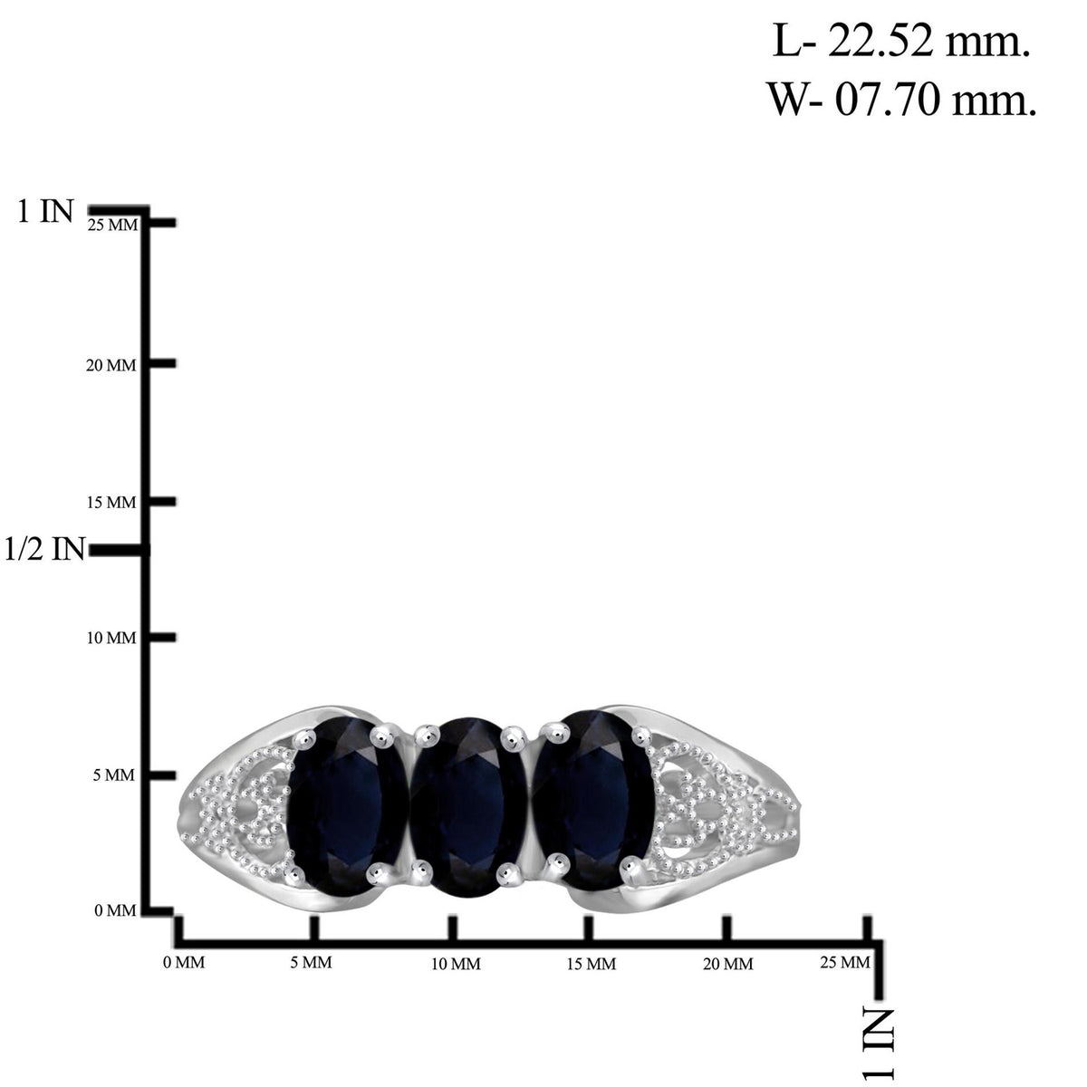 2.01 ct. T.G.W. Sapphire Ring in Sterling Silver