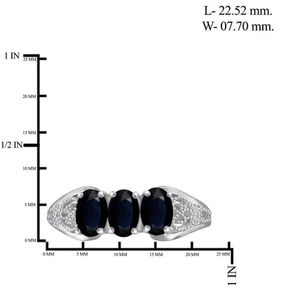 2.01 ct. T.G.W. Sapphire Ring in Sterling Silver