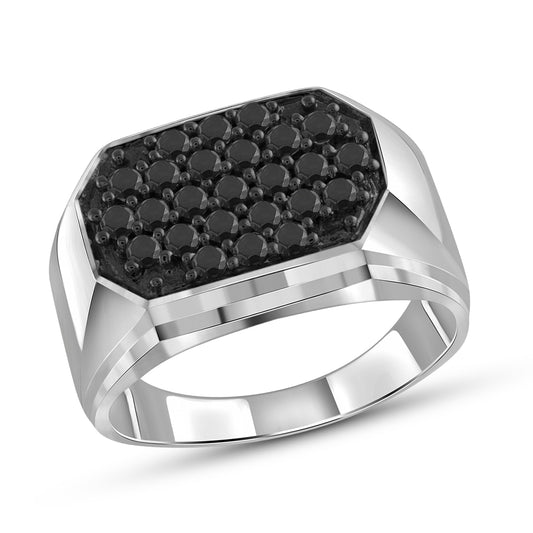 Men's 1 ct. T.W. Black Diamond Ring in Sterling Silver