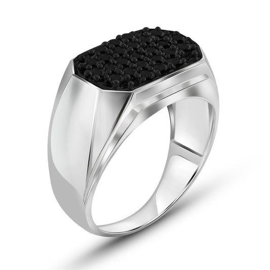 Men's 1 ct. T.W. Black Diamond Ring in Sterling Silver