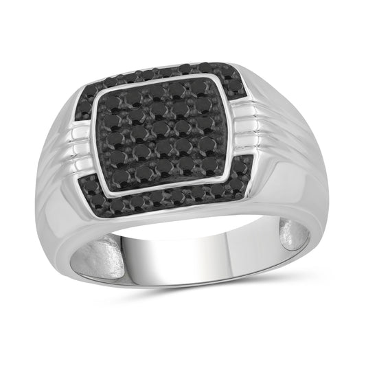 Men's 1/2 ct. T.W. Black Diamond Ring in Sterling Silver or 14K Gold over Silver