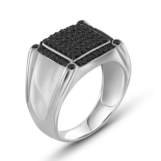 Men's 1 ct. T.W. Black Diamond Ring in Sterling Silver