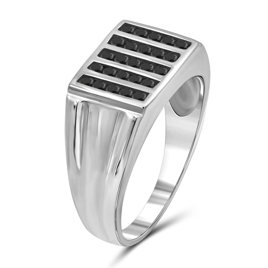 Men's 1/2 ct. T.W. Black Diamond Ring in Sterling Silver or 14K Gold over Silver