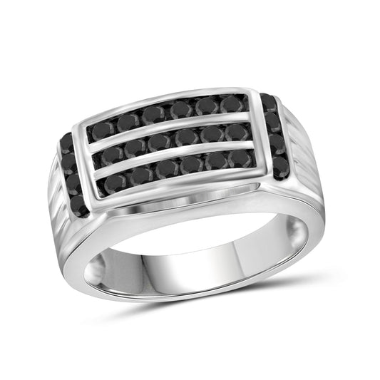 Men's 1 ct. T.W. Black Diamond Ring in Sterling Silver