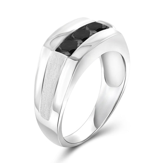 Men's 1 ct. T.W. Black Diamond Ring in Sterling Silver