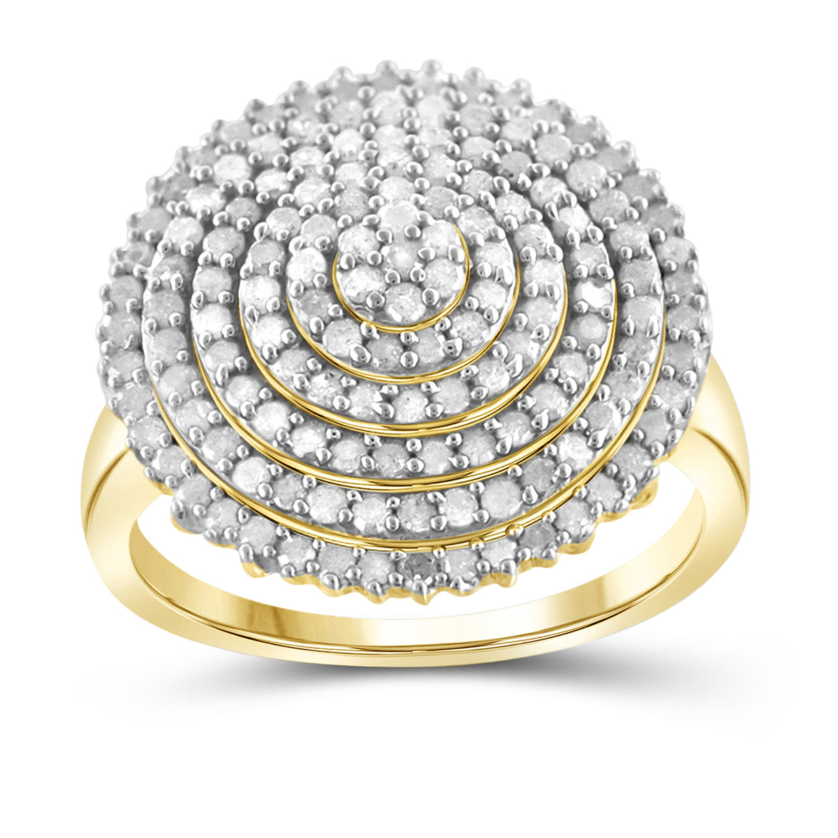 1 ct. T.W. White Diamond Ring in 14K Gold over Silver