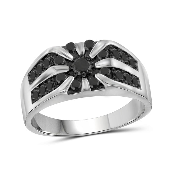 Black Diamond Rings for Men – 1CTTW Genuine Black Diamond Ring for Men – Hypoallergenic Sterling Silver Ring Men – Real Diamond Mens Rings Fashion Statement Ring – Luxurious Gifts for Him