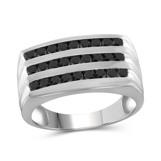 Men's 1 ct. T.W. Black Diamond Ring in Sterling Silver