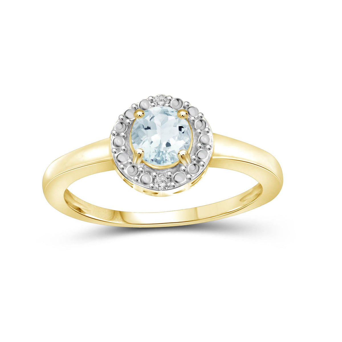 0.50 ct. T.G.W. Aquamarine Ring with Diamond Accent in 14K Gold over Silver