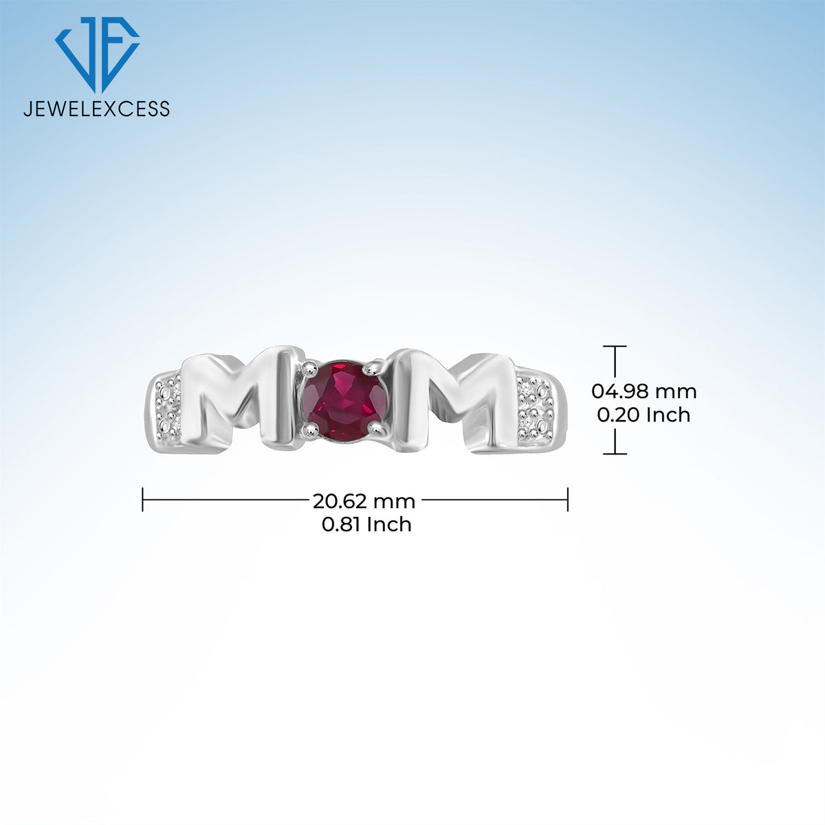 Birthstone Mother's Ring with Diamond Accents in Sterling Silver or 14K Gold over Silver