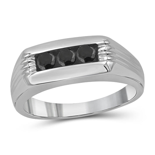 Men's 1/2 ct. T.W. Black Diamond Ring in Sterling Silver or 14K Gold over Silver