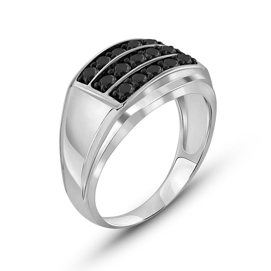 Men's 1 ct. T.W. Black Diamond Ring in Sterling Silver