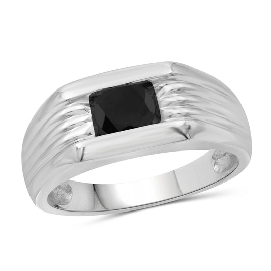 Men's 3/4 ct. T.W. Black Diamond Ring in Sterling Silver or 14K Gold over Silver