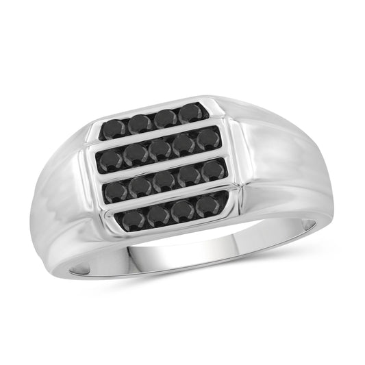 Men's 1/2 ct. T.W. Black Diamond Ring in Sterling Silver or 14K Gold over Silver