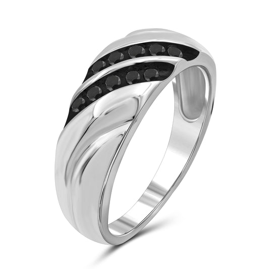 Men's 1/4 ct. T.W. Black Diamond Ring in Sterling Silver or 14K Gold over Silver