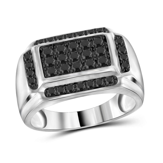 Men's 1 ct. T.W. Black Diamond Ring in Sterling Silver