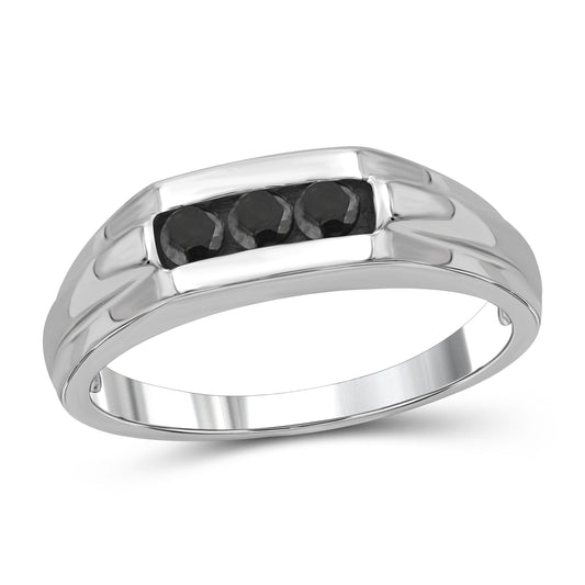 Men's 1/3 ct. T.W. Black Diamond Ring in Sterling Silver or 14K Gold over Silver