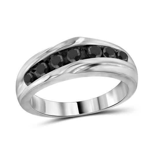 Men's 1 ct. T.W. Black Diamond Ring in Sterling Silver