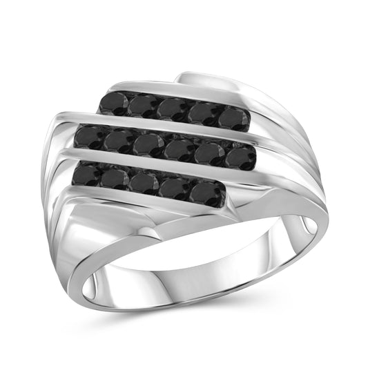 Men's 1 ct. T.W. Black Diamond Ring in Sterling Silver