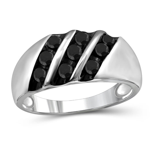 Men's 1/4 ct. T.W. Black Diamond Ring in Sterling Silver or 14K Gold over Silver