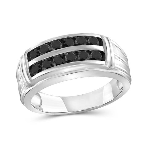 Black Diamond Rings for Men – 1CTTW Genuine Black Diamond Ring for Men – Hypoallergenic Sterling Silver Ring Men – Real Diamond Mens Rings Fashion Statement Ring – Luxurious Gifts for Him