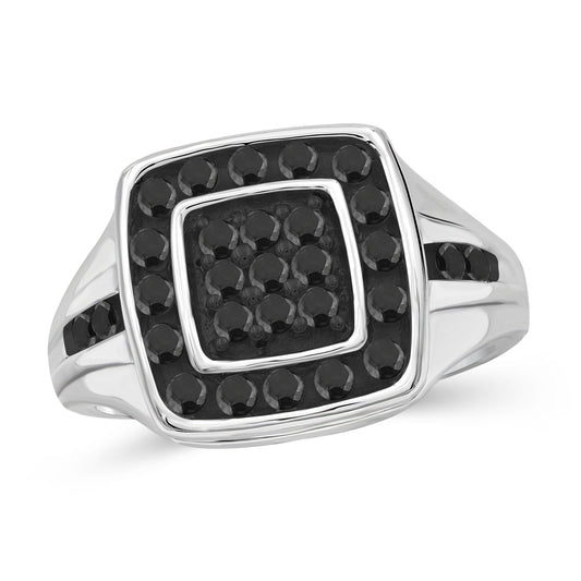 Men's 3/4 ct. T.W. Black Diamond Ring in Sterling Silver or 14K Gold over Silver