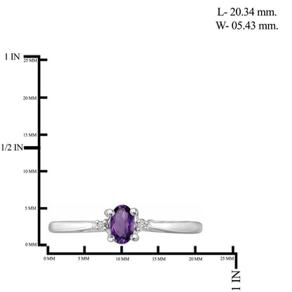 0.20 ct. T.G.W. Amethyst Ring with Diamond Accent in Sterling Silver